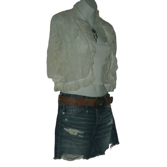 Glamour Lace Duster Flower Rose Cream Cami Daisy Jones Style Boho Festival Beach - Picture 3 of 9